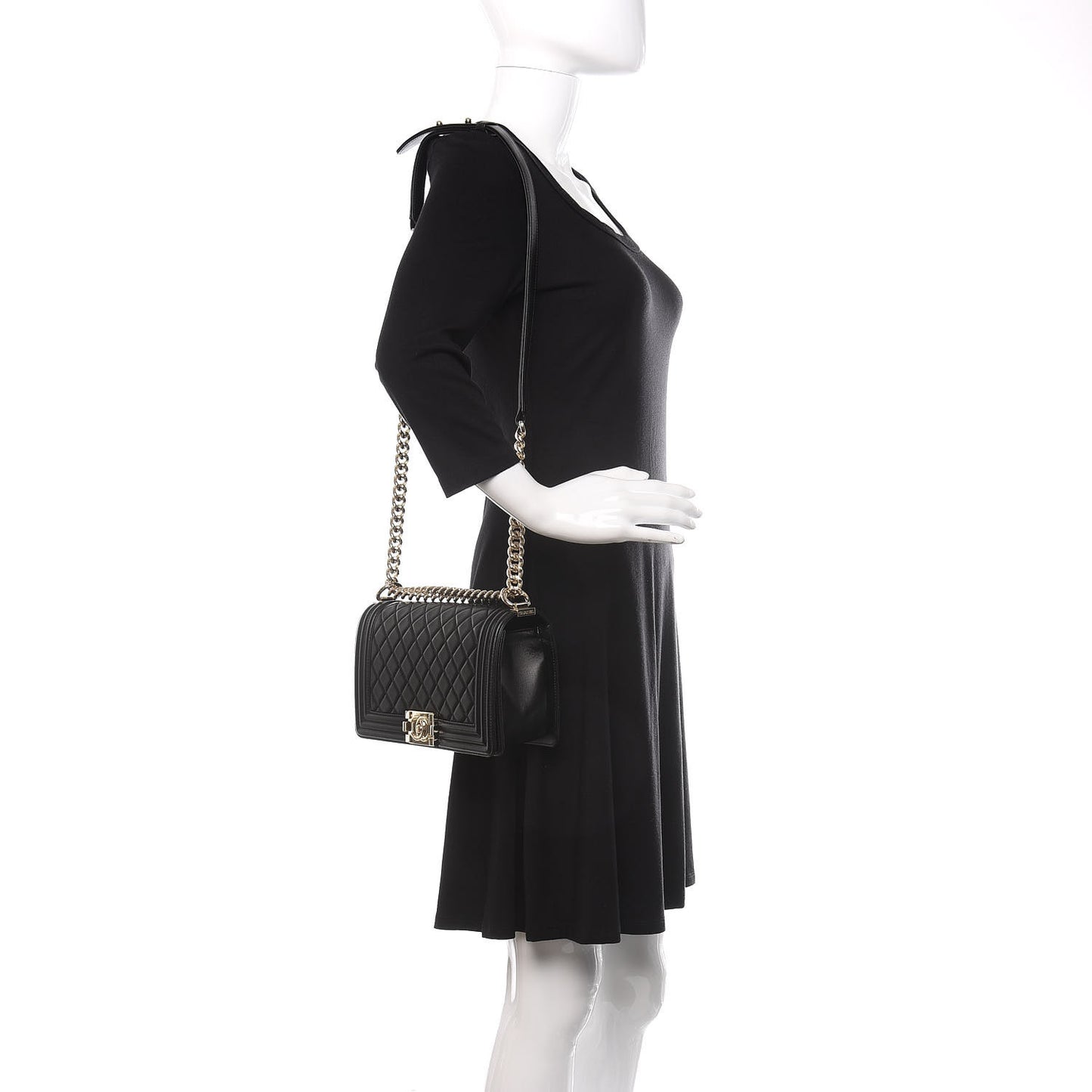 Lambskin Quilted Medium Boy Flap Black