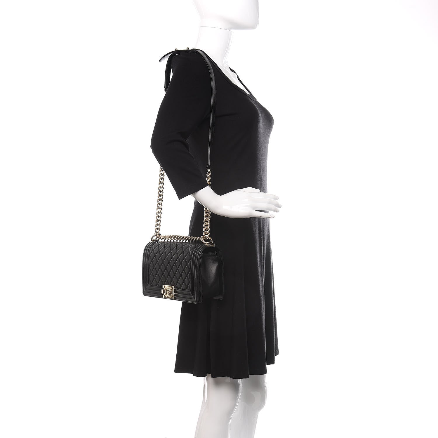 Chanel Lambskin Quilted Medium Boy Flap Black 2 of 10