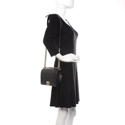 Chanel Lambskin Quilted Medium Boy Flap Black 2 of 10