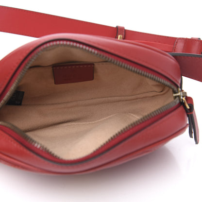 Gucci Calfskin Matelasse GG Marmont Belt Bag 95 38 Hibiscus Red 5 of 11