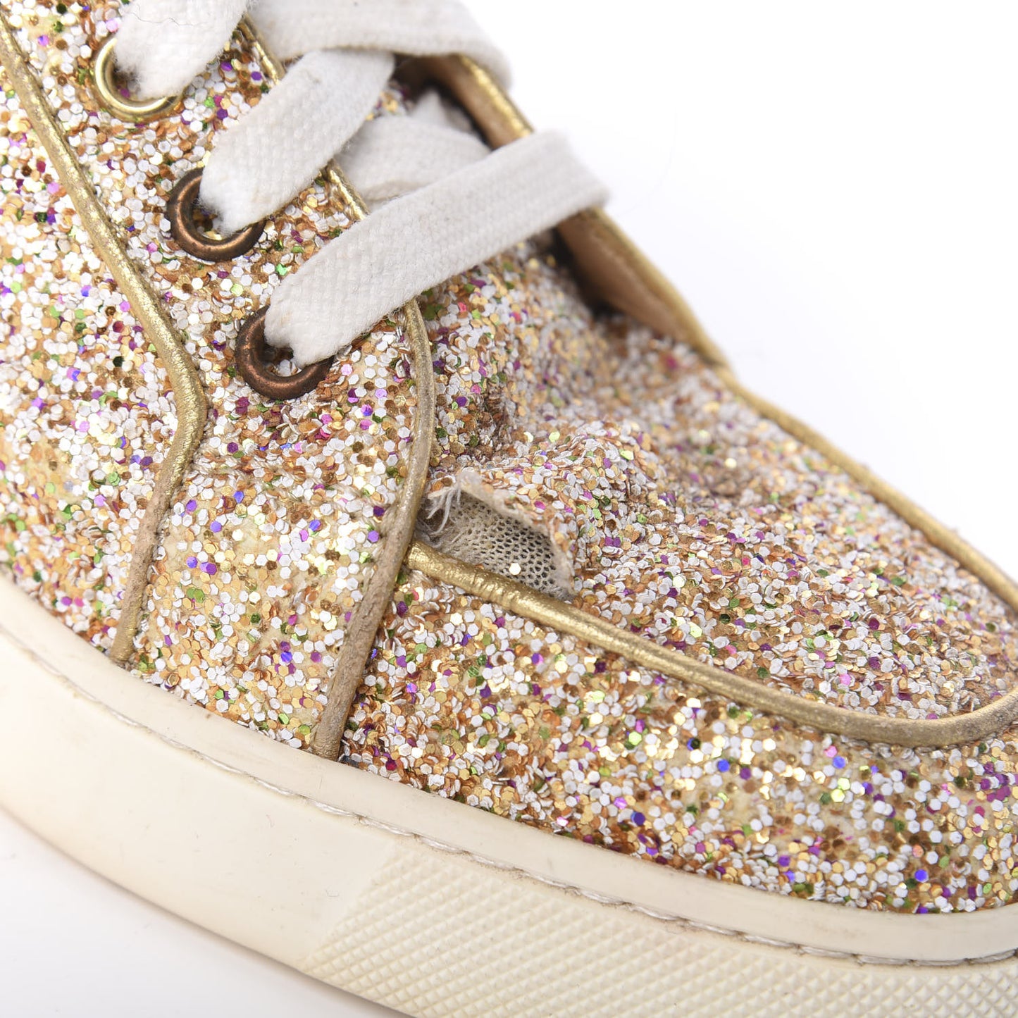 Glitter Nappa Rantus Orlato Sneakers 37.5 Multi Gold