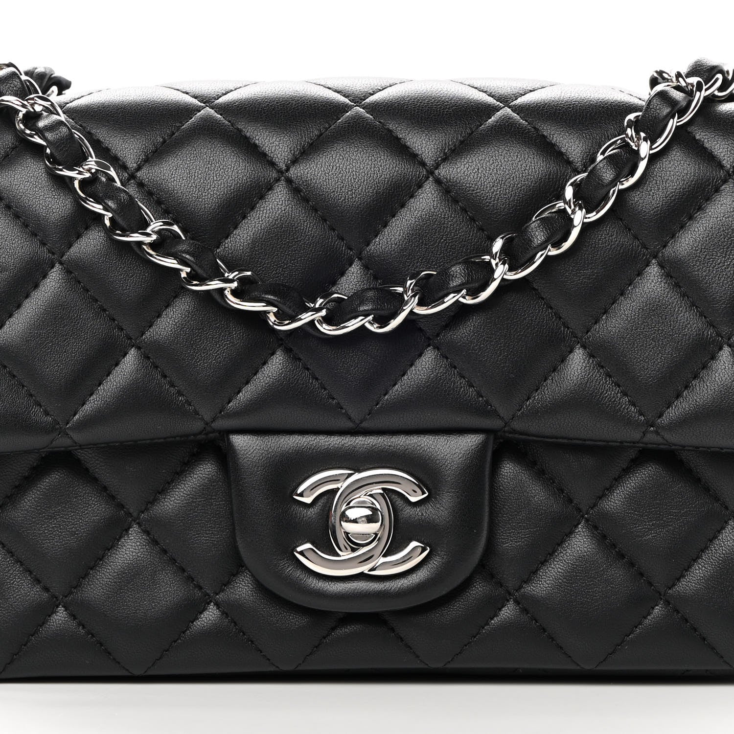Chanel Lambskin Quilted Mini Rectangular Flap Black 8 of 16