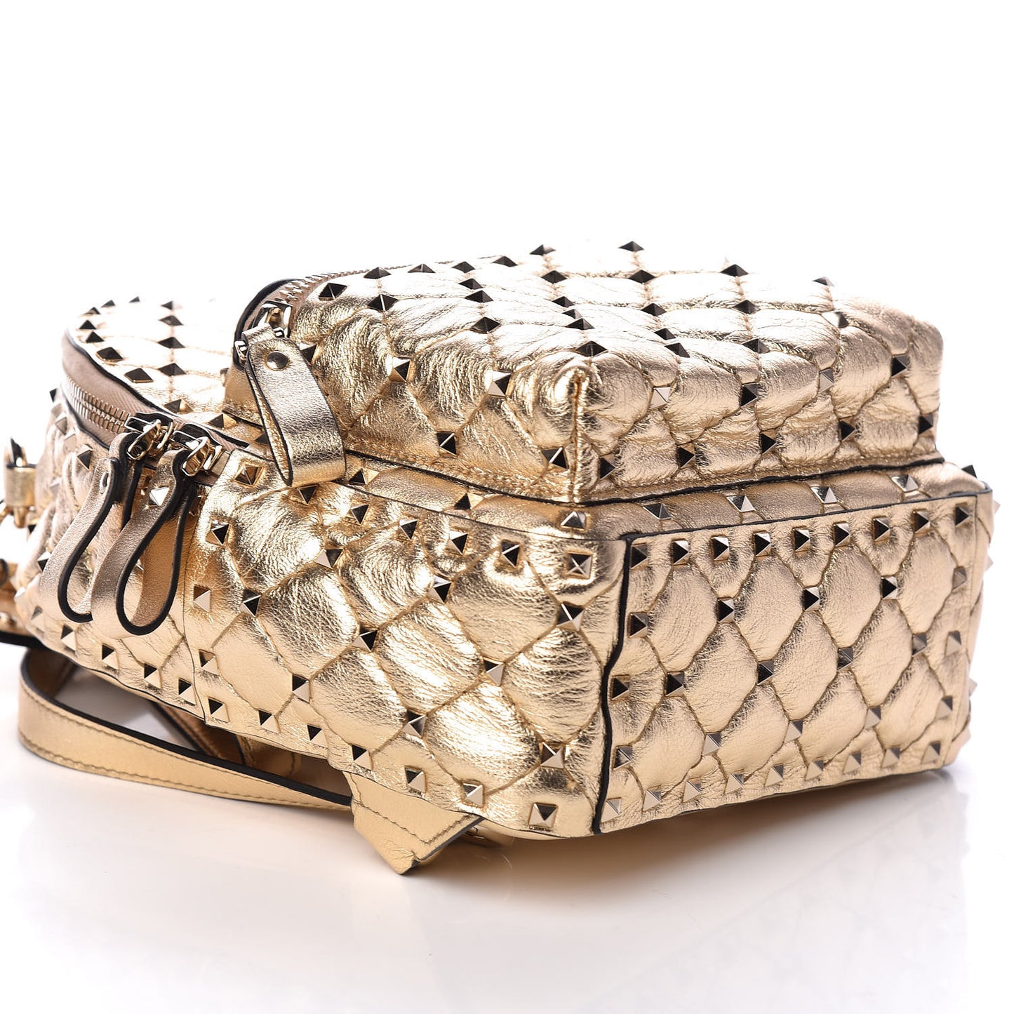 Metallic Lambskin Quilted Mini Rockstud Spike Backpack Mekong