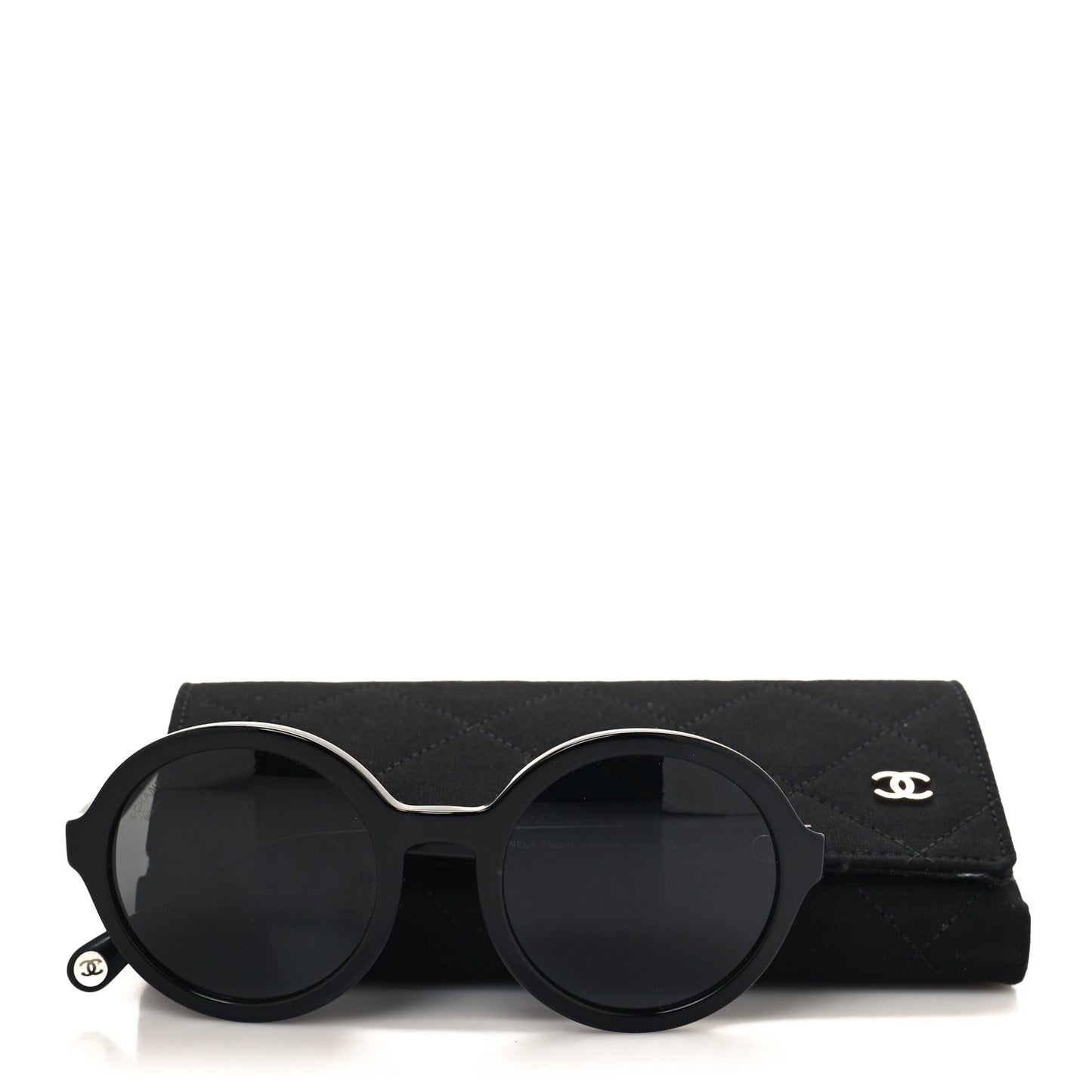 Acetate Polarized Round Sunglasses 5522U Black