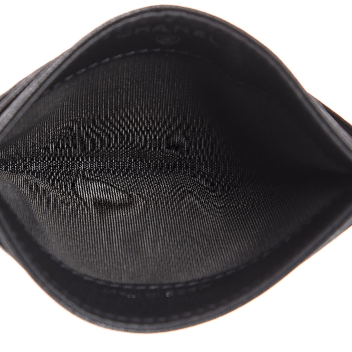 Goatskin Camellia Embossed Card Holder Grey