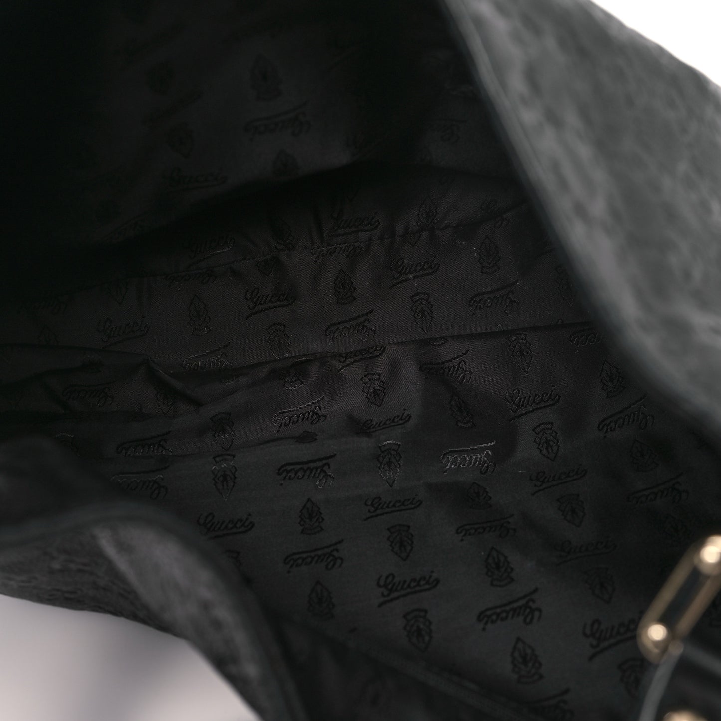 Guccissima Large New Ladies Web Hobo Black