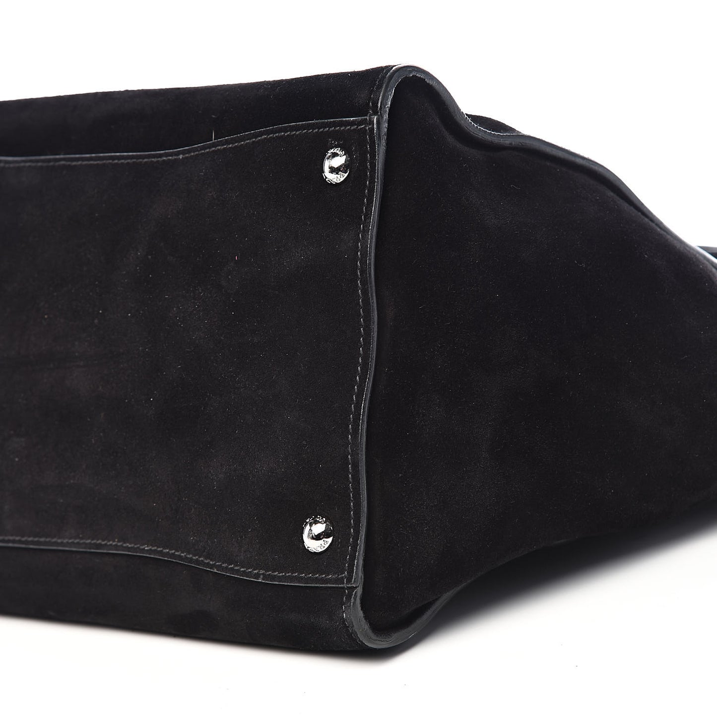 Suede Scamosciato Twin Pocket Tote Black