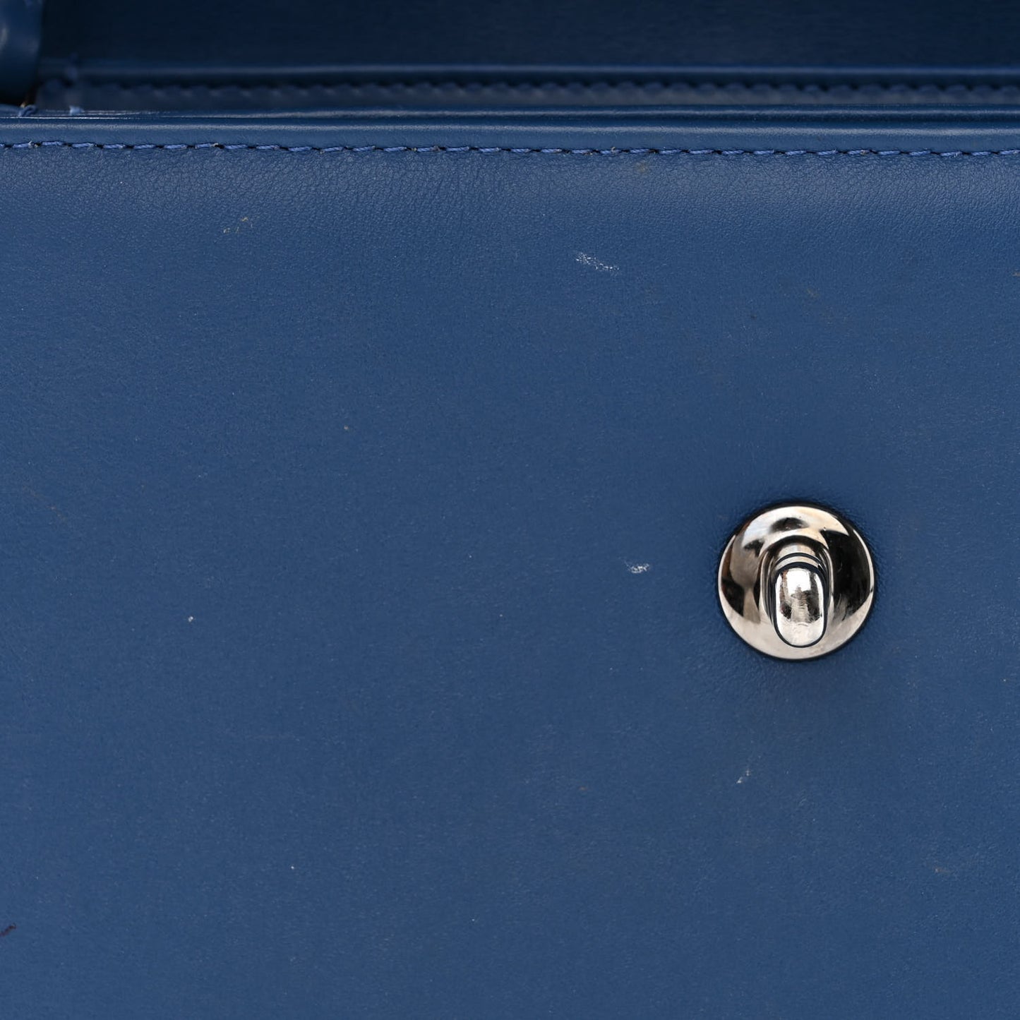 Calfskin Small Trendy CC Dual Handle Flap Bag Blue