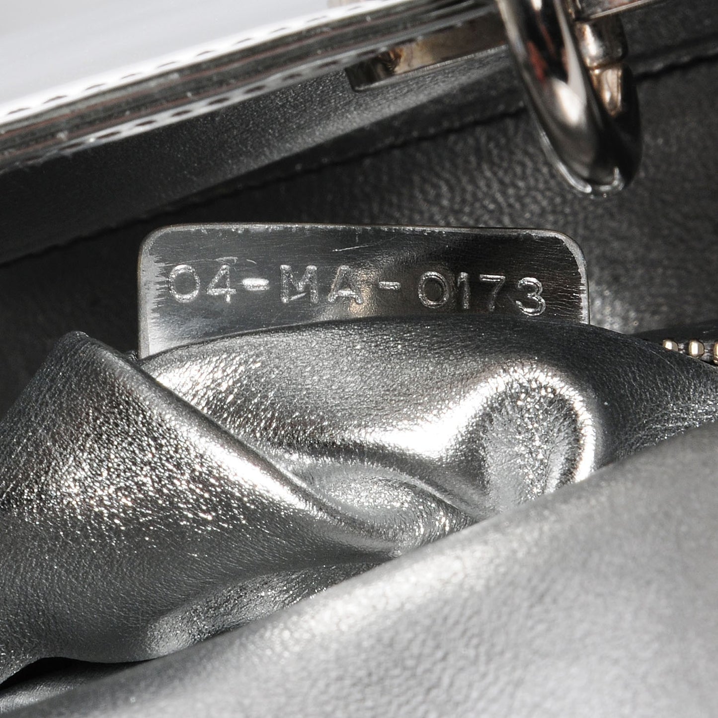 Metallic Calfskin Mini Lady Dior Silver