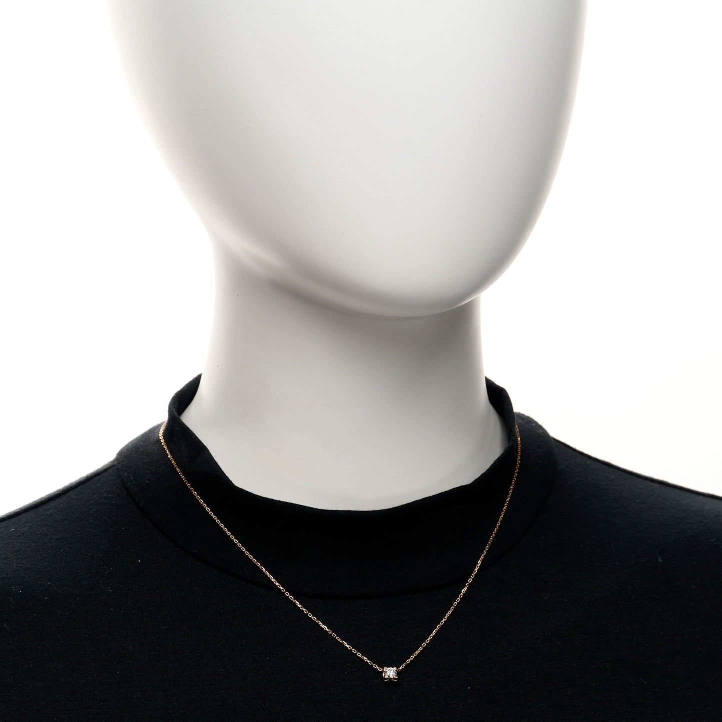 18K Pink Gold Diamond .25ct C De Cartier Pendant Necklace