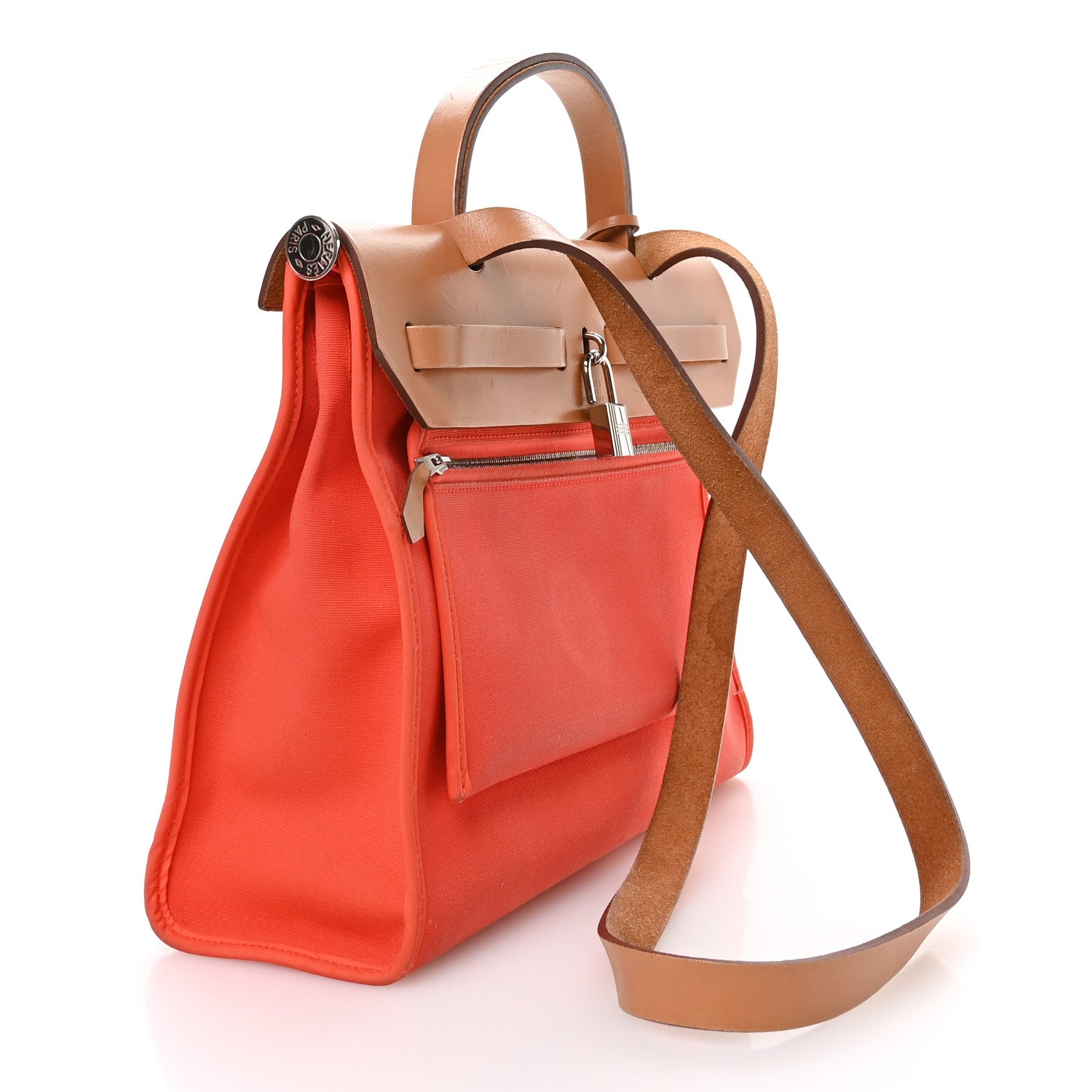 Hermes Vache Hunter Toile Herbag Zip 31 PM Capucine Fauve 5 of 11