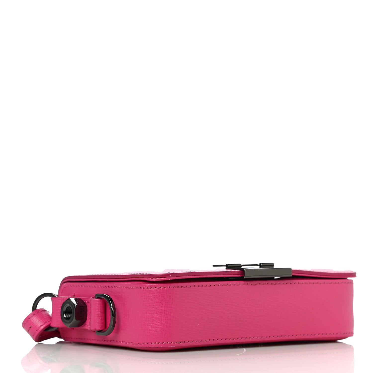 Off-White Saffiano Striped Mini Diag Binder Clip Bag Pink White 4 of 20