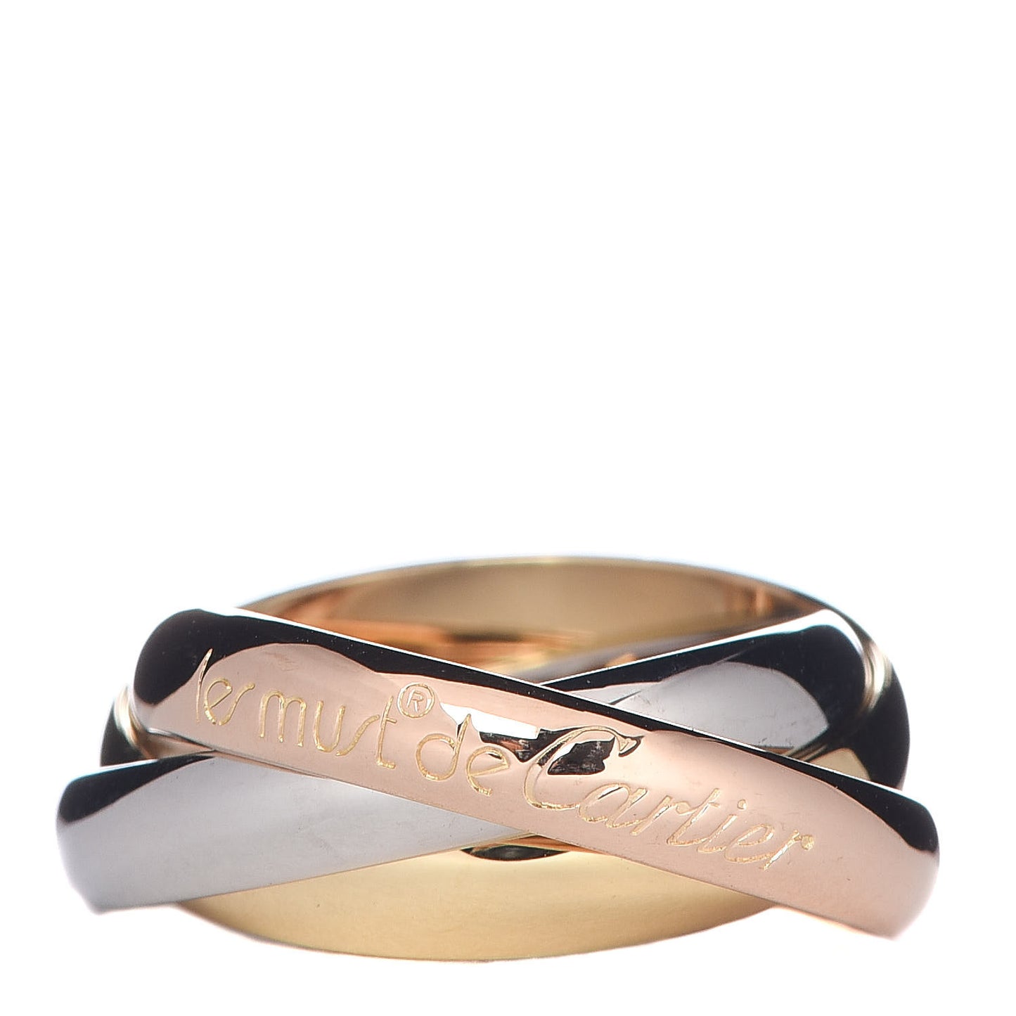 18K Pink Yellow White Gold Classic Les Must De Trinity Ring 51 5.75