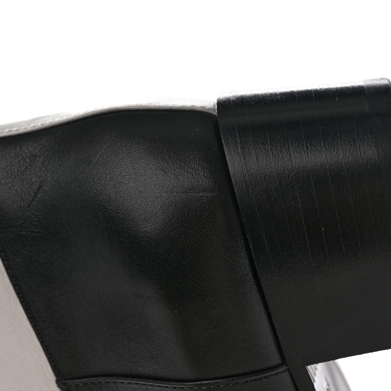 Chanel Calfskin CC Logo Mid Calf Boots Light Grey Black 12 of 19
