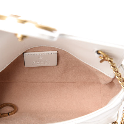 Gucci Calfskin Matelasse Super Mini GG Marmont Shoulder Bag White 4 of 11
