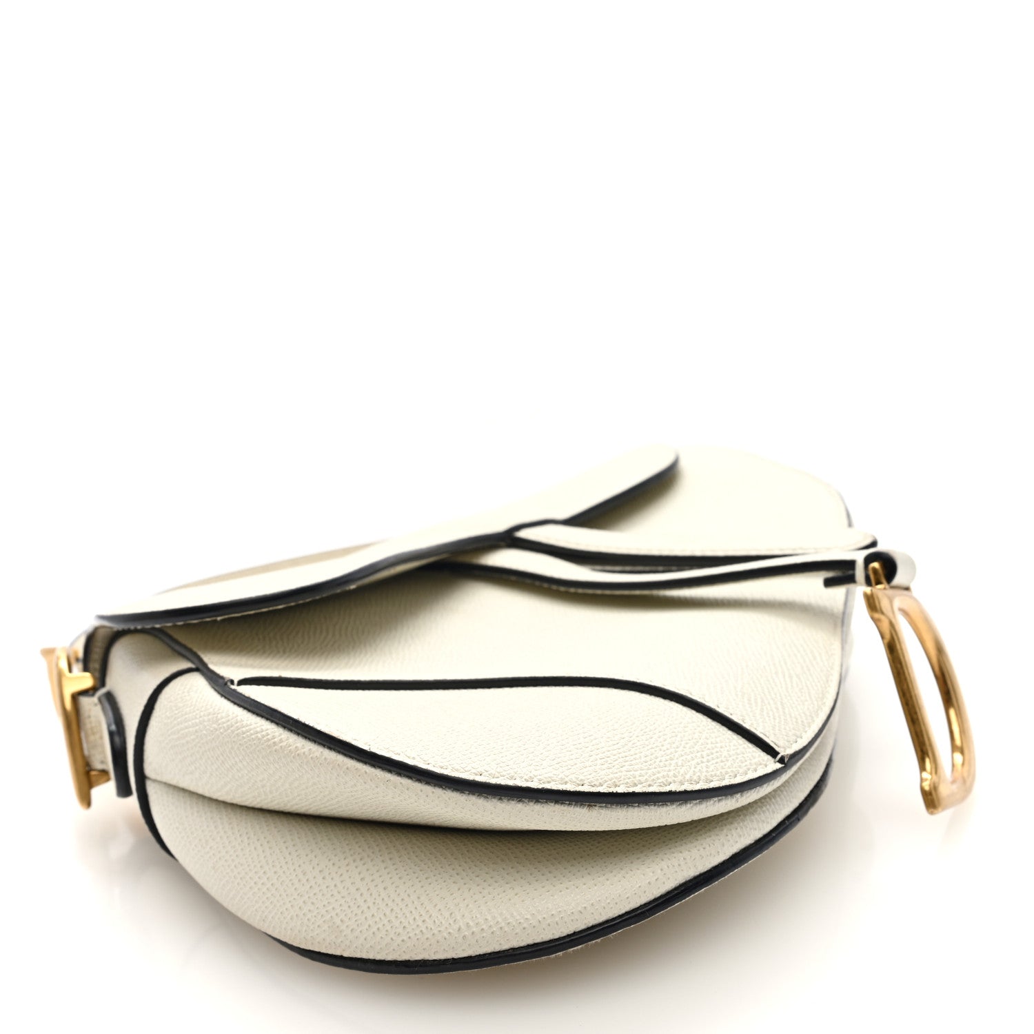 Christian Dior Grained Calfskin Saddle Bag White 4 of 10