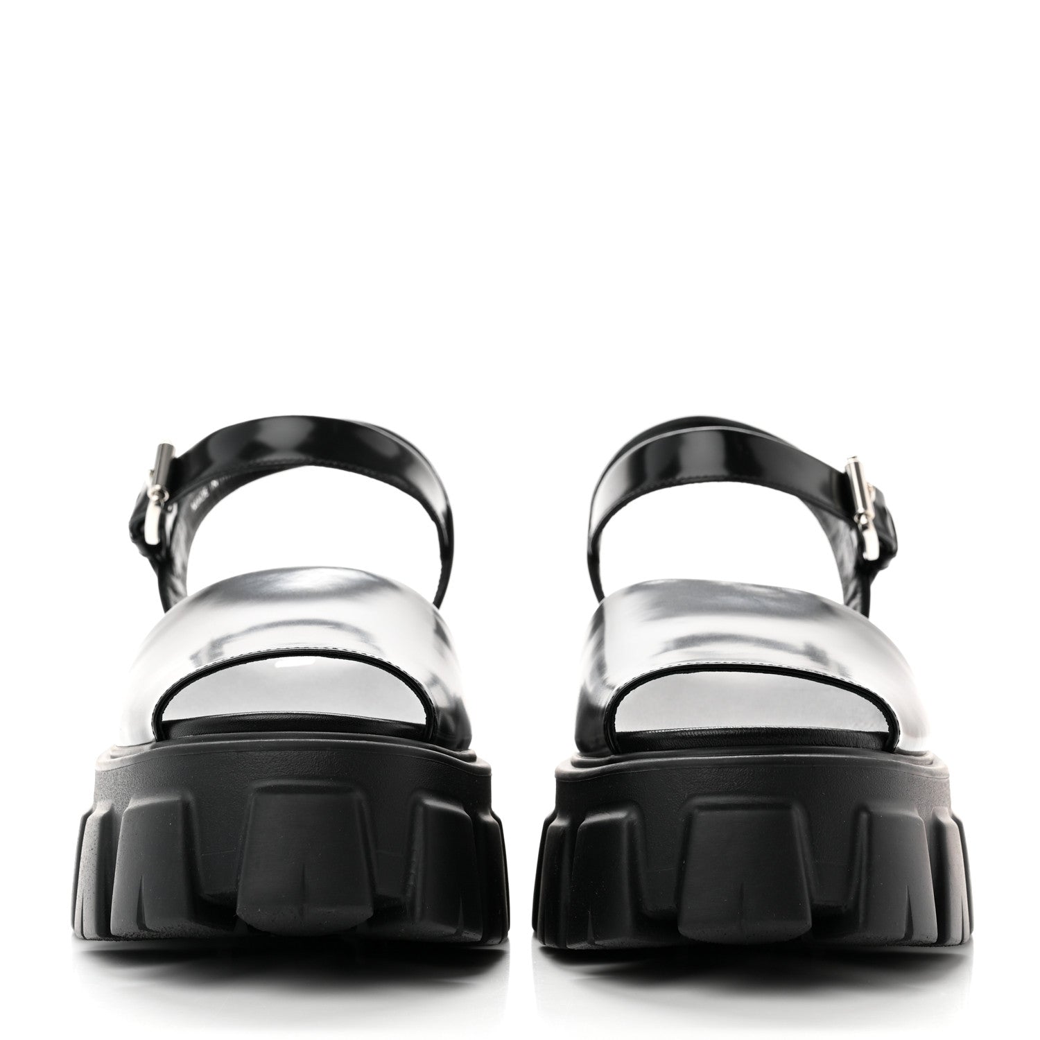 Prada Spazzolato Monolith 55mm Sandals 38.5 Black 2 of 8