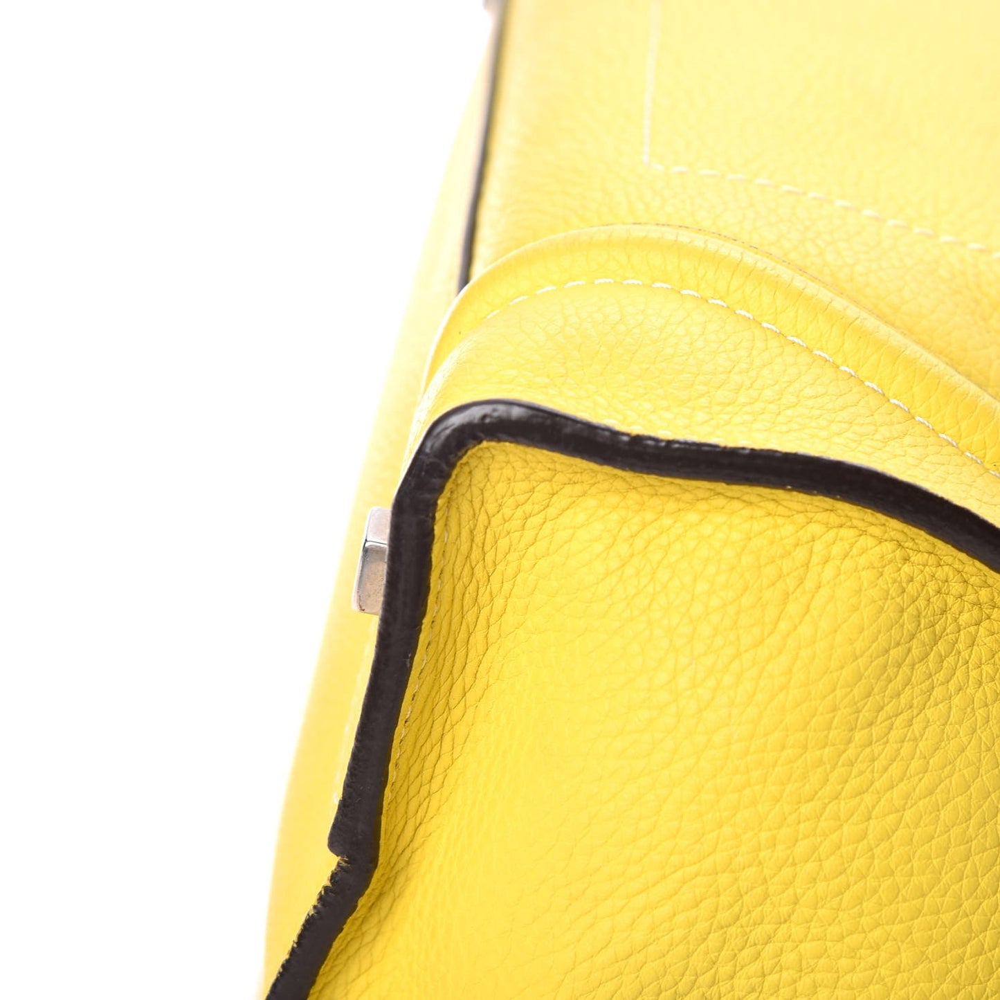 Drummed Calfskin Mini Luggage Citron
