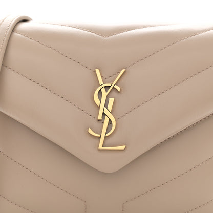 Saint Laurent Calfskin Y Quilted Monogram Toy Loulou Crossbody Bag Dark Beige 8 of 11