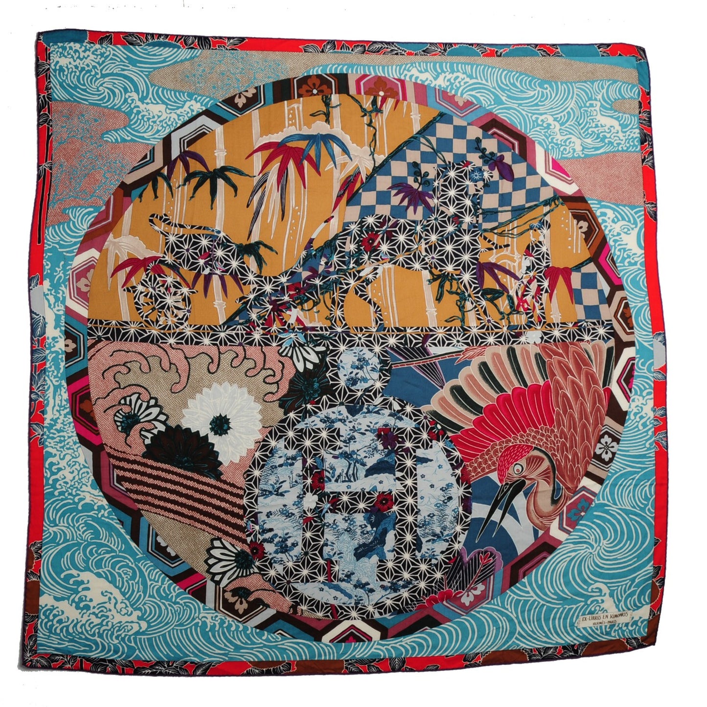 Cashmere Silk Ex Libris En Monogram Kimonos Shawl 140