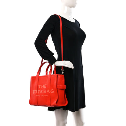 Marc Jacobs Grained Calfskin Medium The Tote Bag Red 2 of 8