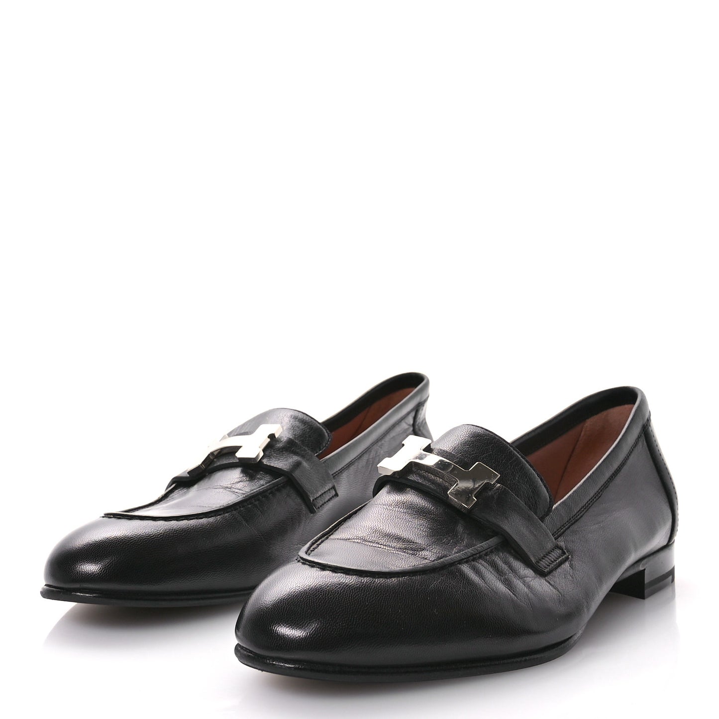 Goatskin Womens Paris Loafers 38.5 Black