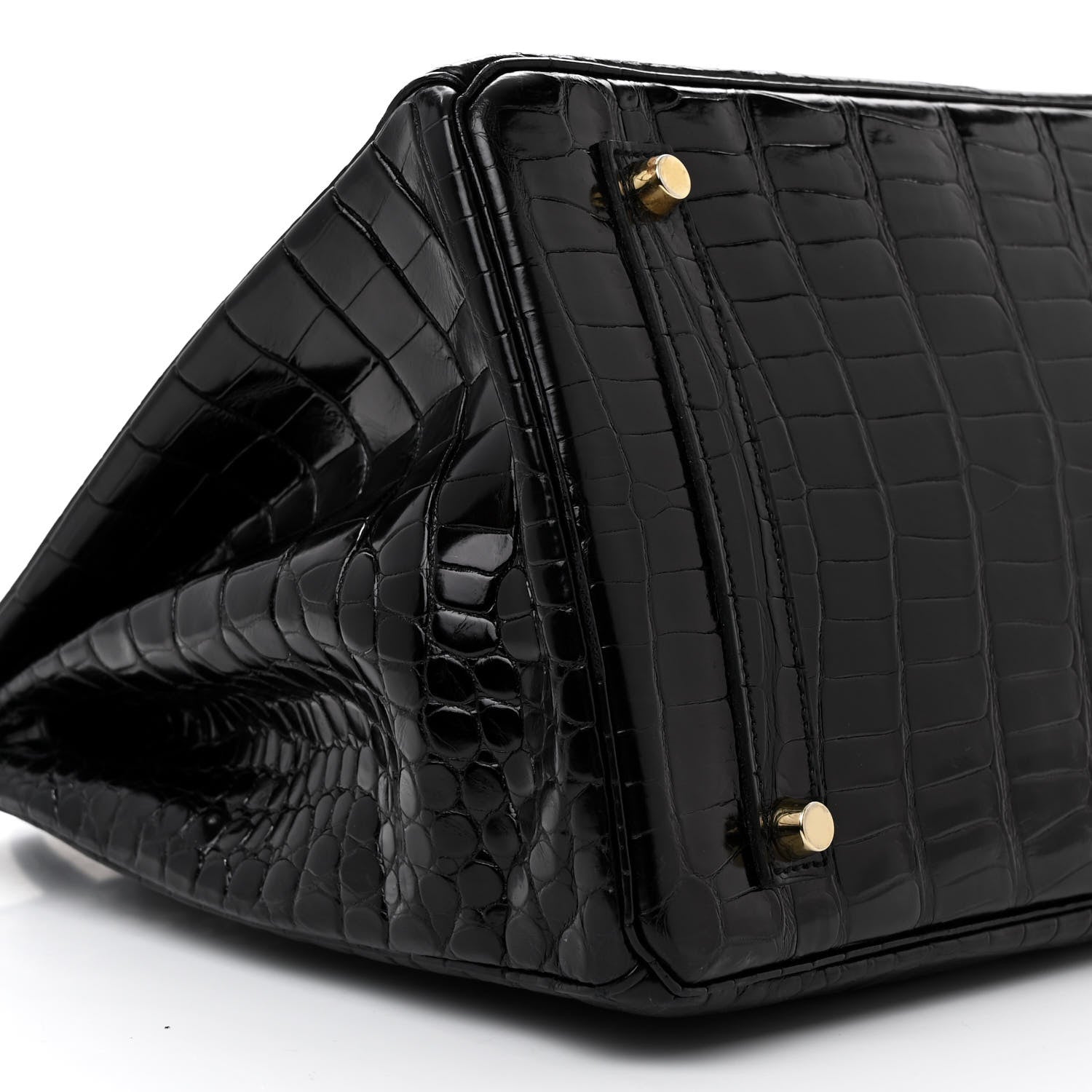 Hermes Shiny Porosus Crocodile Birkin 35 Black 9 of 13