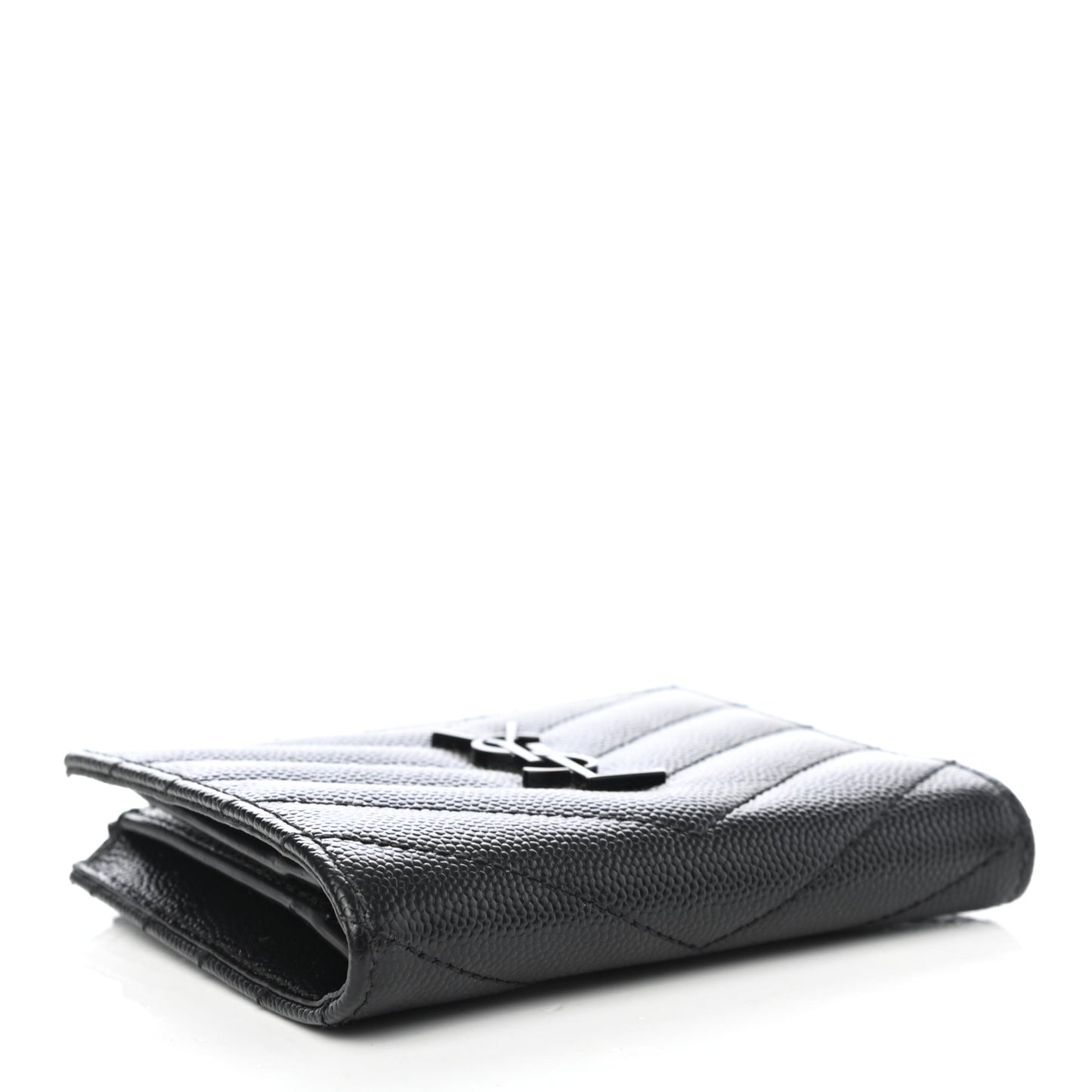 Grain De Poudre Matelasse Chevron Monogram Zipped Card Case Black