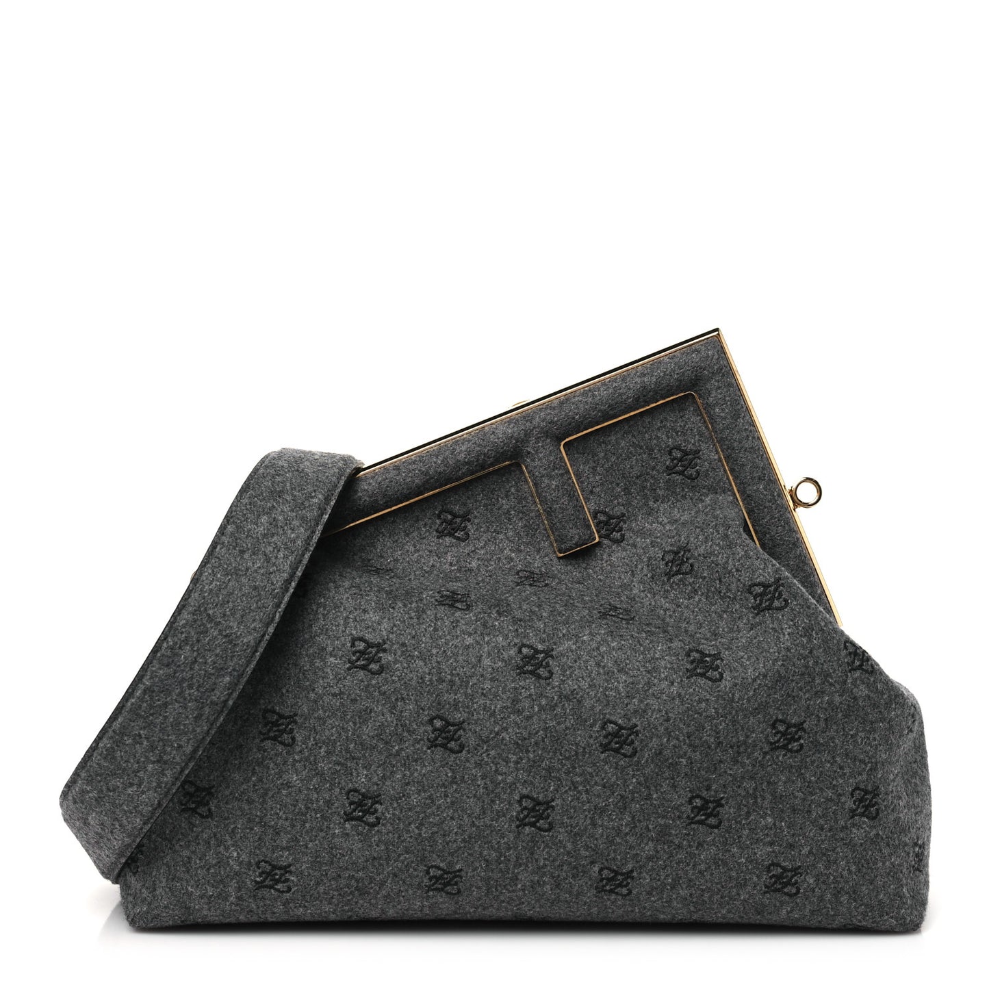 Flannel Karligraphy Embroidered Medium Fendi First Grey