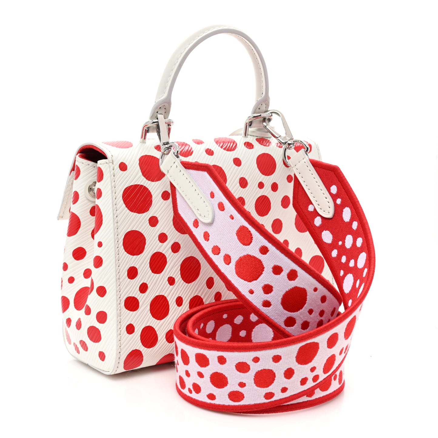 LV X YK Monogram Kusama Epi Cluny Mini White Red
