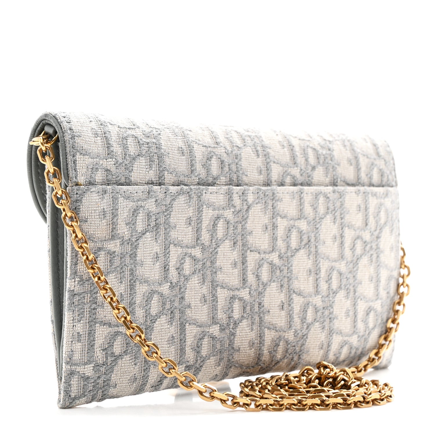 Christian Dior Oblique Saddle Chain Long Wallet Grey 7 of 23