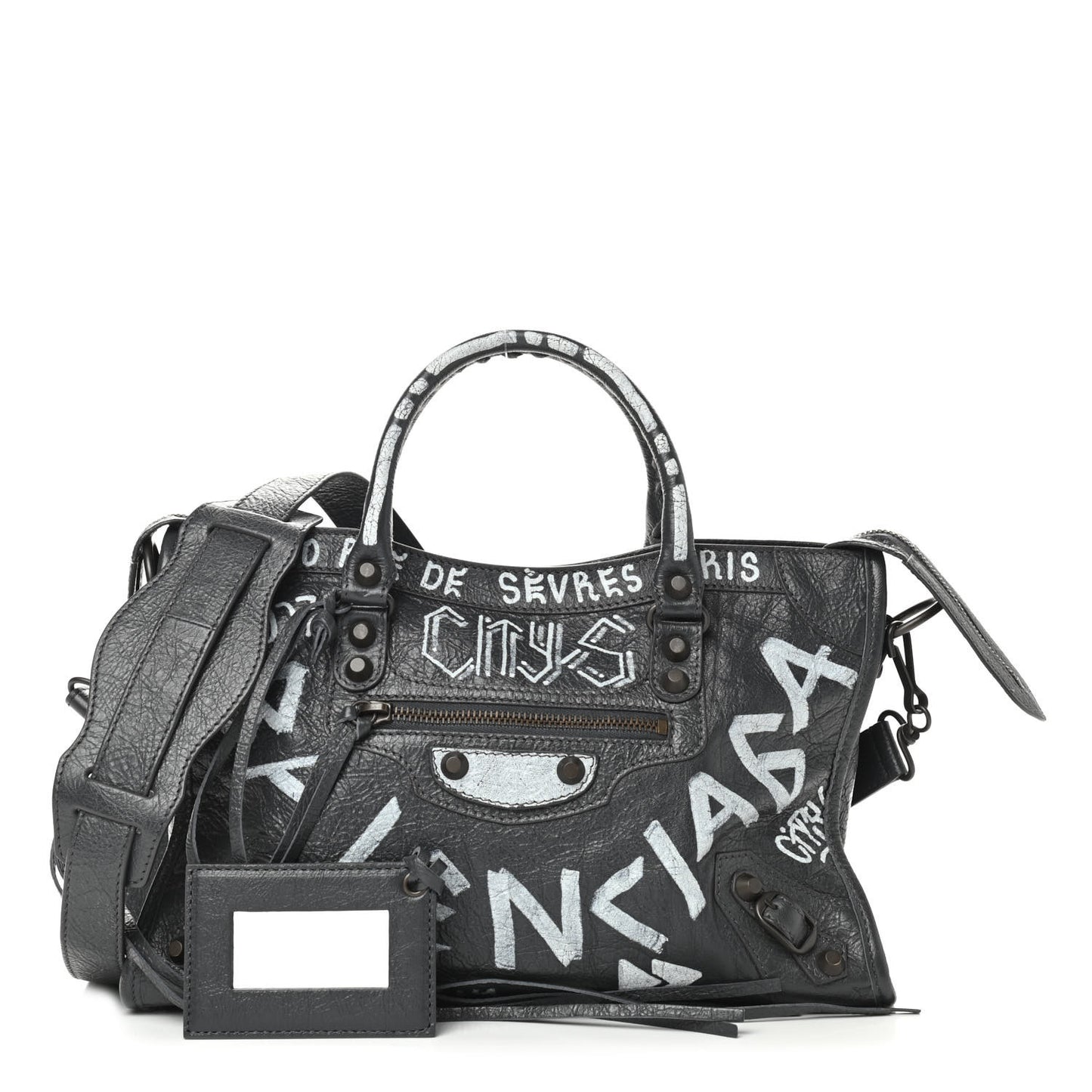 Agneau Arena Graffiti All Over Classic Hardware S City Gris Fossile White