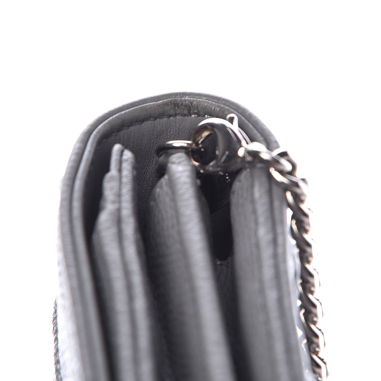 Christian Dior Grained Calfskin Diorama Croisiere Chain Wallet Gris 16 of 17