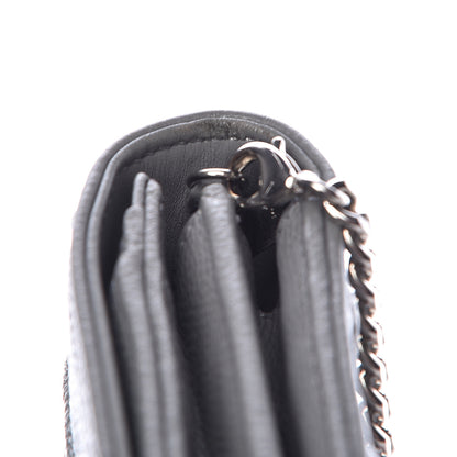 Christian Dior Grained Calfskin Diorama Croisiere Chain Wallet Gris 16 of 17