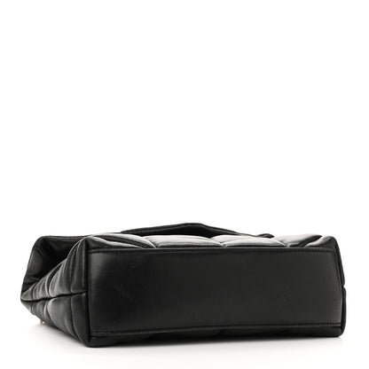 Saint Laurent Lambskin Quilted Toy Loulou Puffer Monogram Chain Satchel Black 4 of 11