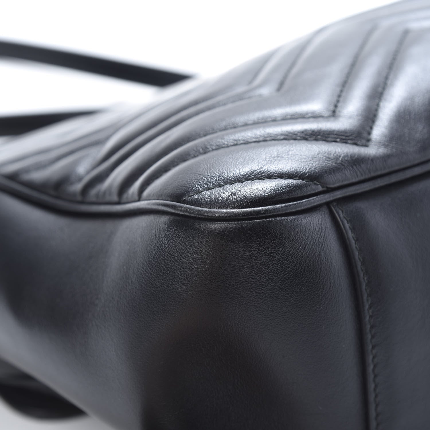 Gucci Calfskin Matelasse Large GG Marmont Shoulder Bag Black 12 of 21