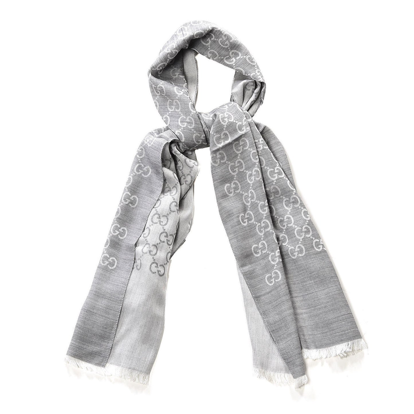 Wool Silk GG Monogram GGNat Scarf Lead