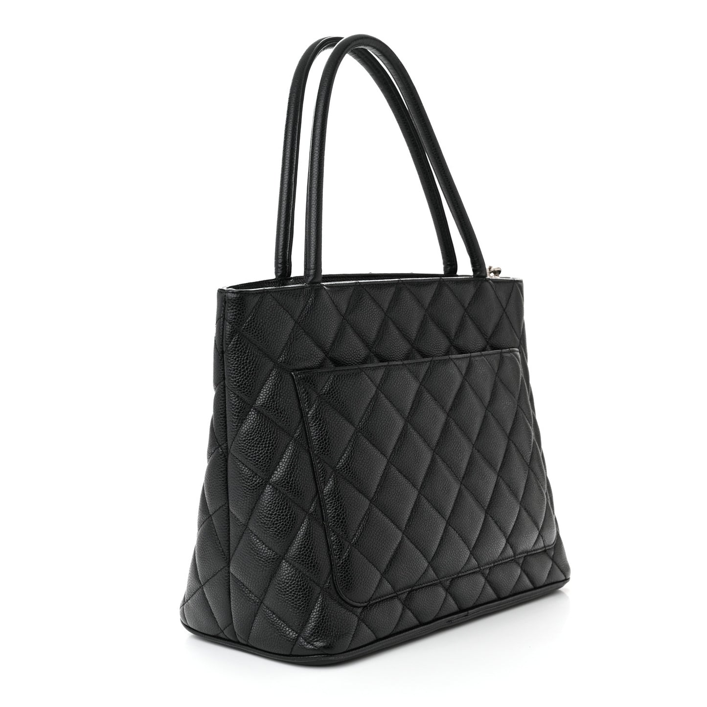 Caviar Quilted Medallion Tote Black