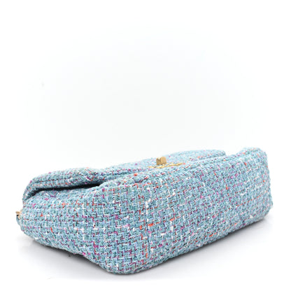 Chanel Tweed Quilted Medium Chanel 19 Flap Blue Multicolor 4 of 11