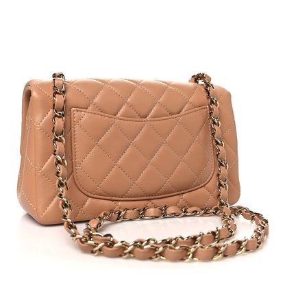 Chanel Lambskin Quilted Mini Rectangular Flap Brown 3 of 11