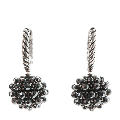David Yurman Sterling Silver Hematite 26mm Osetra Earrings 1 of 3