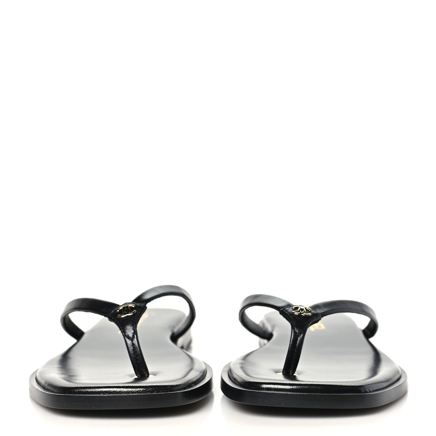 Goatskin CC Times Square Thong Sandals 38.5 Black