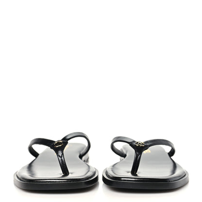 Chanel Goatskin CC Times Square Thong Sandals 38.5 Black 3 of 10