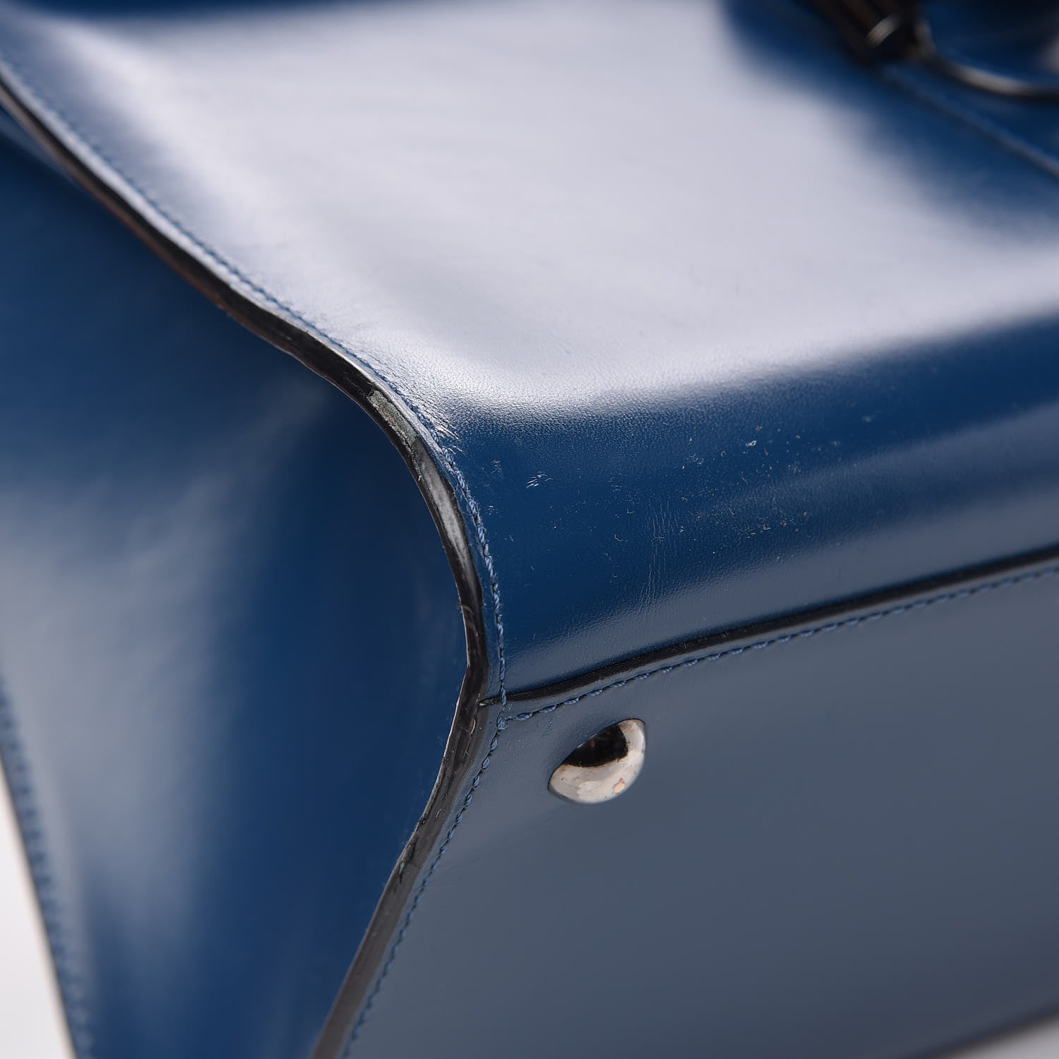 Delvaux Box Calfskin Brillant MM Satchel Blue De Prusse 16 of 17