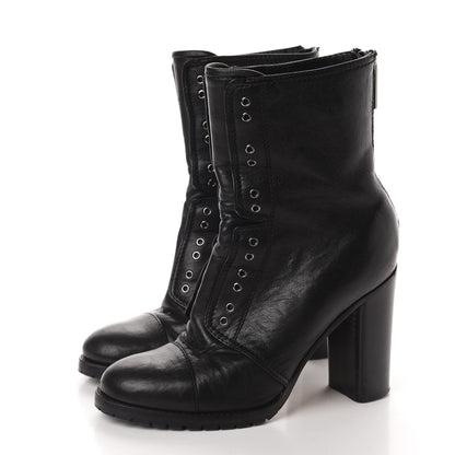 Jimmy Choo Lambskin Lace Up Combat Boots 36.5 Black 3 of 8