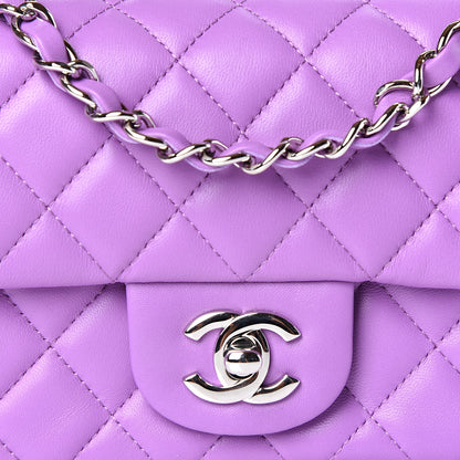 Chanel Lambskin Quilted Mini Rectangular Flap Purple 9 of 10