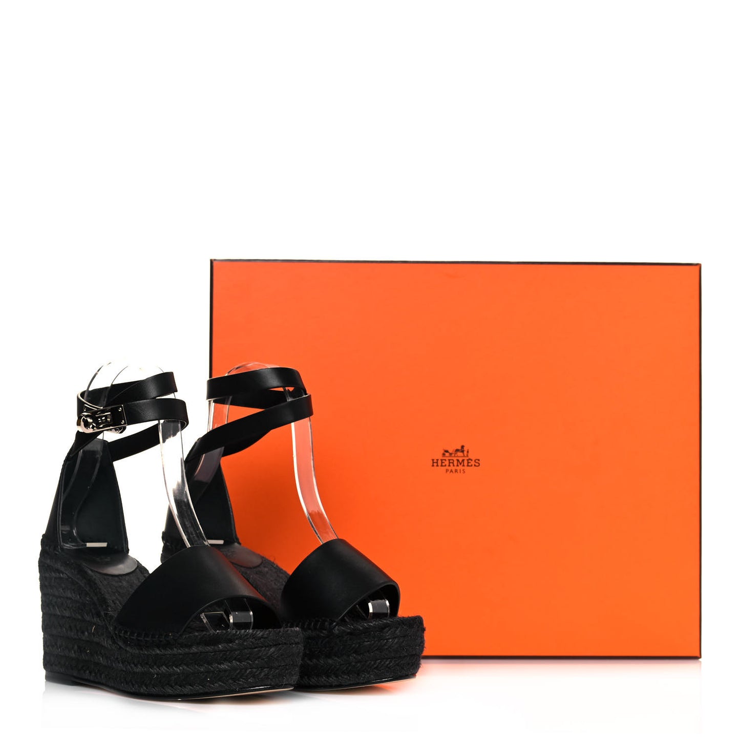 Calfskin Tipoli Espadrille Wedges 35 Black