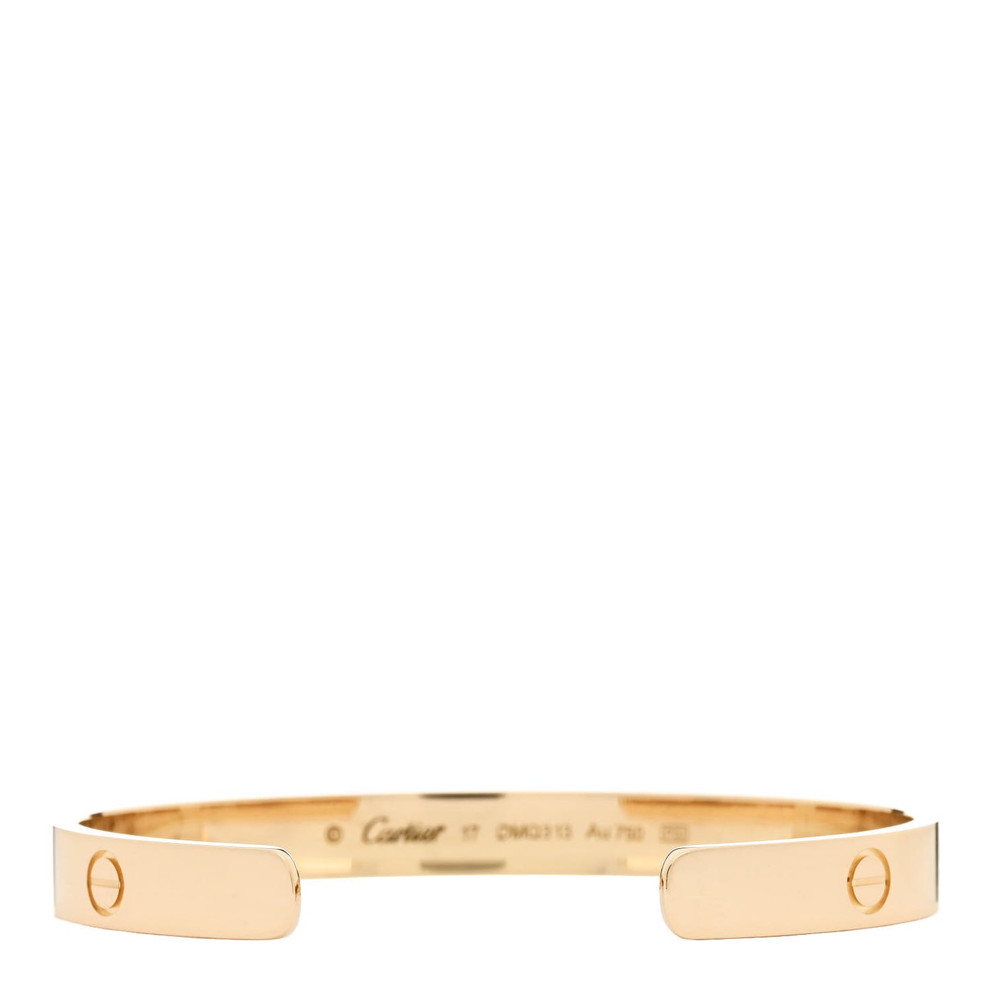 18K Yellow Gold LOVE Cuff Bracelet 17
