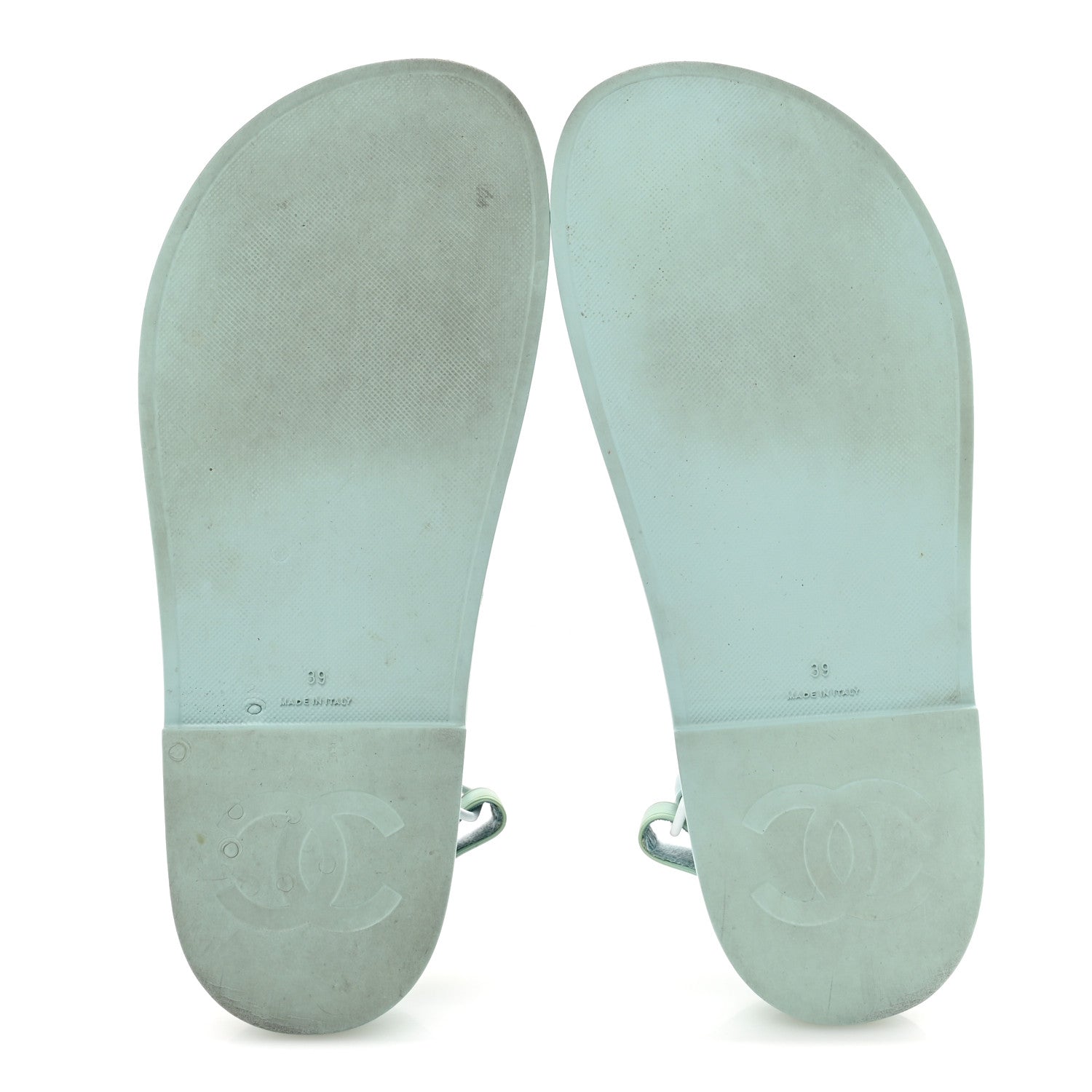 Chanel Rubber CC Dad Sandals 39 Light Blue 6 of 9