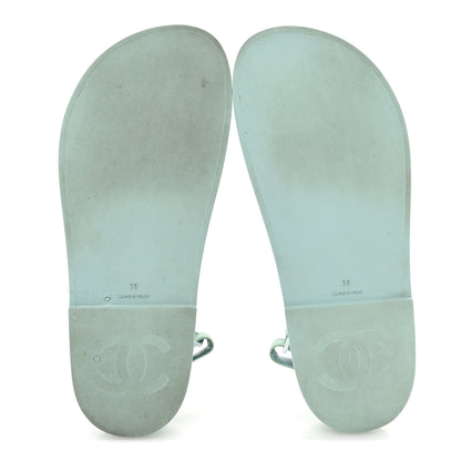 Chanel Rubber CC Dad Sandals 39 Light Blue 6 of 9